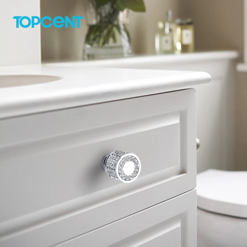 Роскошная ручка TOPCENT Crystal T Bar для выдвижного ящика черные металлические ручки мебели