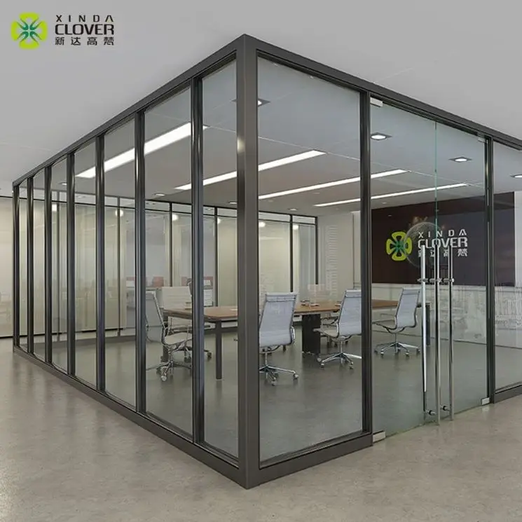 Factory Price Designer Demoutable Clear Cheap Aluminum Aluminium Office Glass Wall Partition Glass Partition Wall