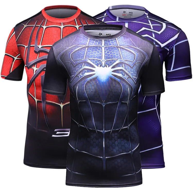 Cody Lundin Black Spiderman Custom Shirt Polyester Spandex Short Sleeves Compression T Shirt