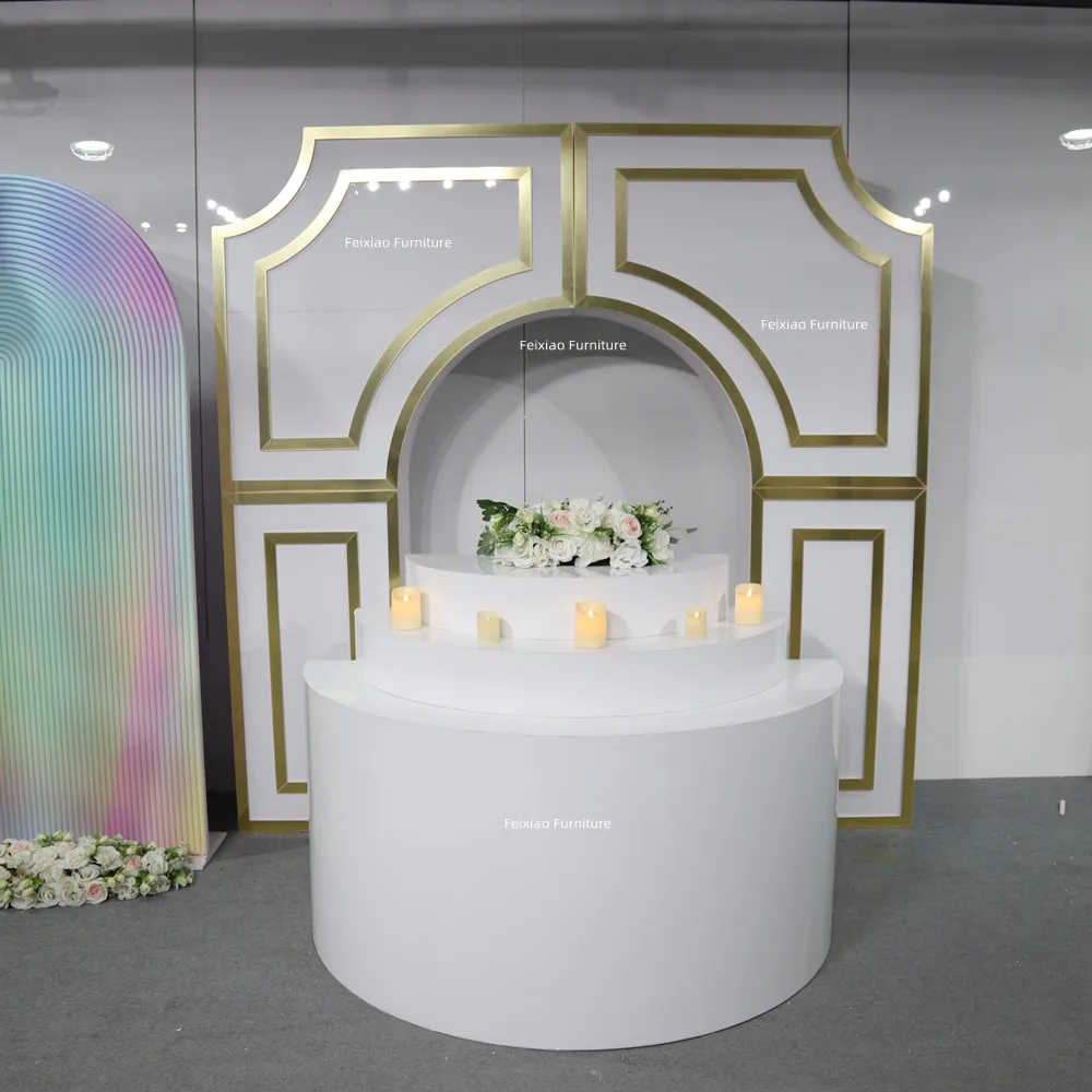 Round white acrylic flower/cake events wedding table