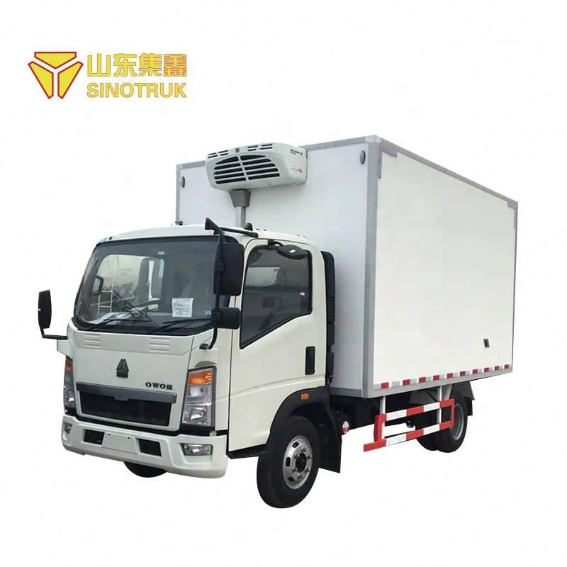 Низкая цена sinotruck Howo 116hp 4x2 холодильная камера для пищевых продуктов грузовик на