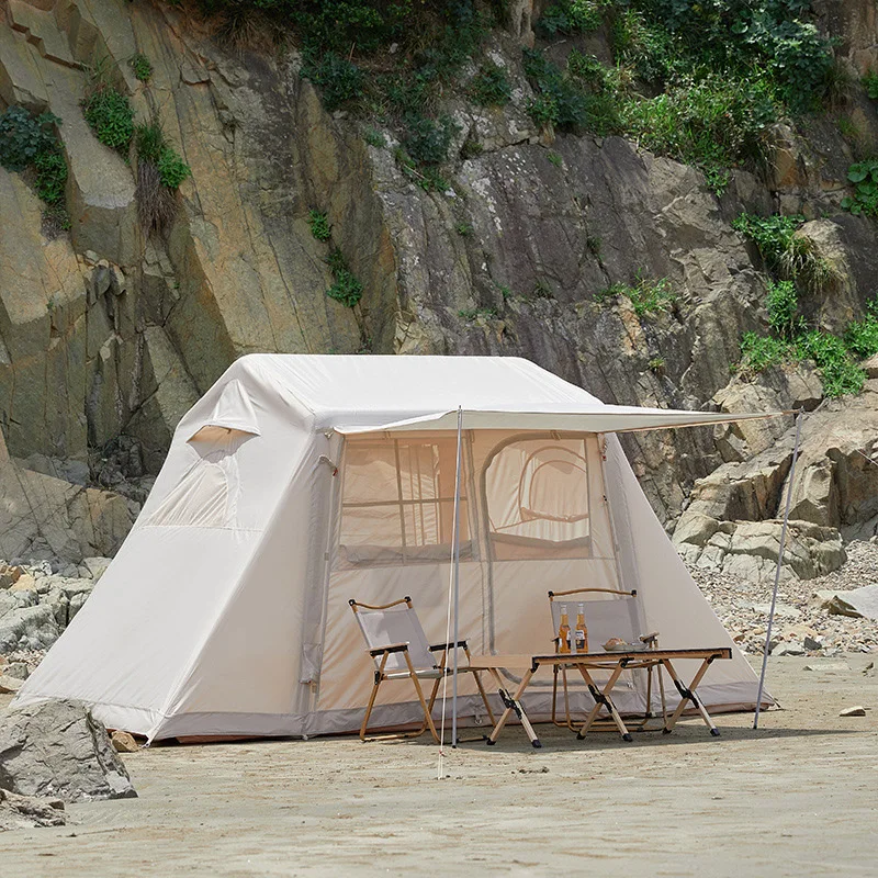 TPU PVC Air Tube Homary Cabin Tent Inflatable Quick Set Up Rainproof Canvas 4 Season Camping Tents for Family