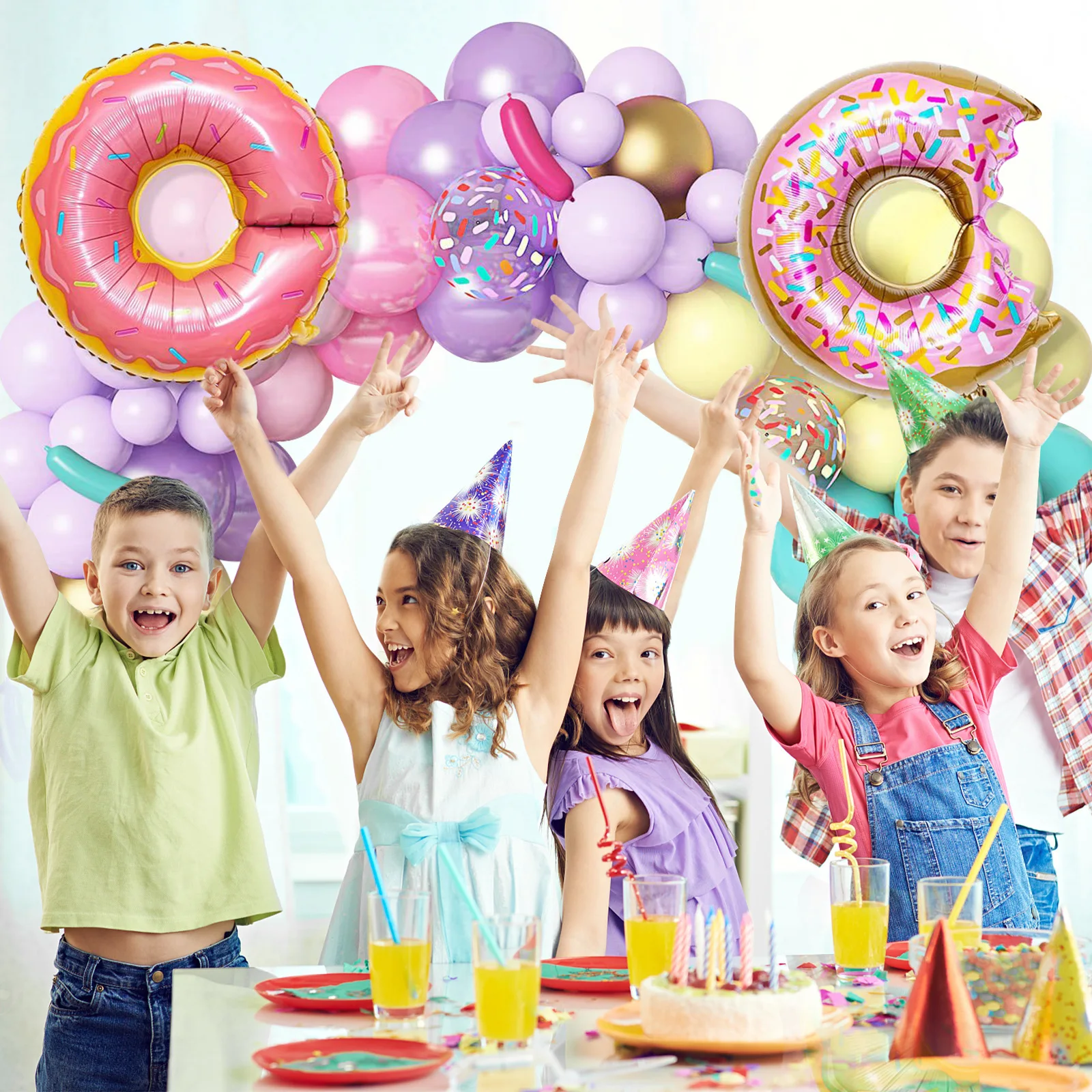 Donut Maca Balloon Garland Arch Kit  Blush Balloons Garland Set Birthday Party for Kids Baby Shower Decoration