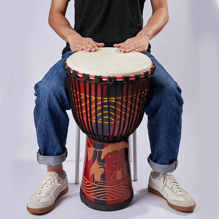 African Hand Drum Professional Mahogany Standard Goat Drum Head 8 Inch