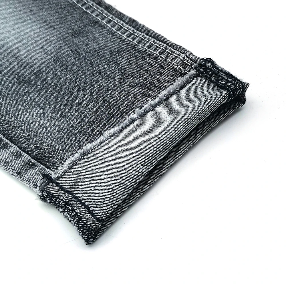 Stretch 12OE warp slub affordable price denim fabric 7.8oz width 176-178cm right twill black wholesale C1245