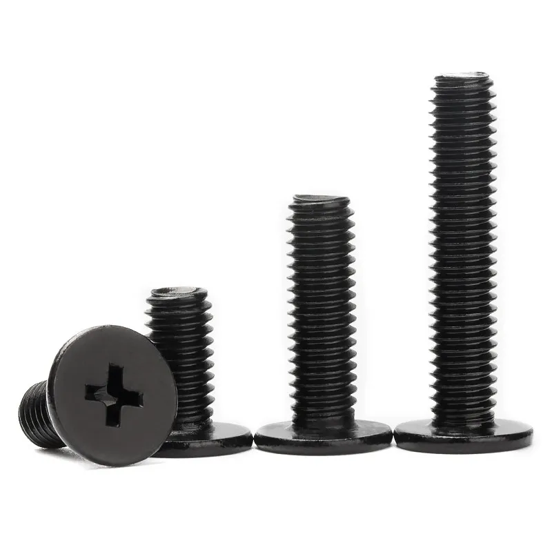 M1.6 M2 M2.5 M3 M4 M5 M6 Black 304 Stainless Steel Laptop Computer Cross Phillips Ultra Thin Low Flat Wafer Head Bolt Screw