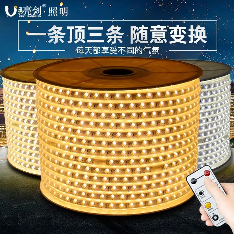 110V 220V High Power SMD 5050 Flexible LED Flat Strip Rope Light Waterproof 100M Reel