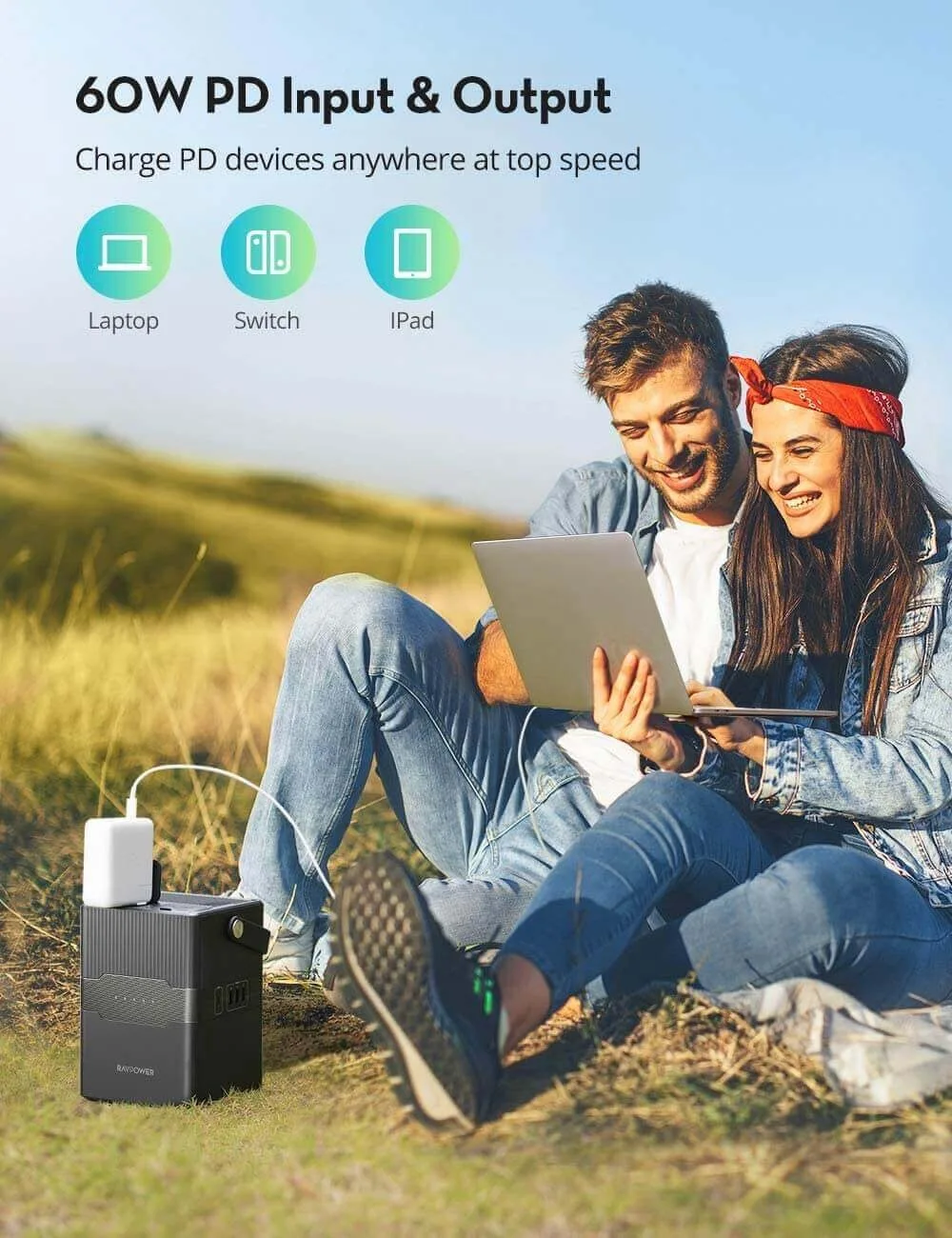 RAVpower RP-PB187 портативная электростанция 252.7Wh мощность Дома AC выход станция банк питания работает с солнечными