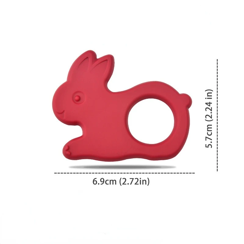 Food Grade Bpa Free Chewable Educational Animal Cognition Baby Teethers Silicone Teether