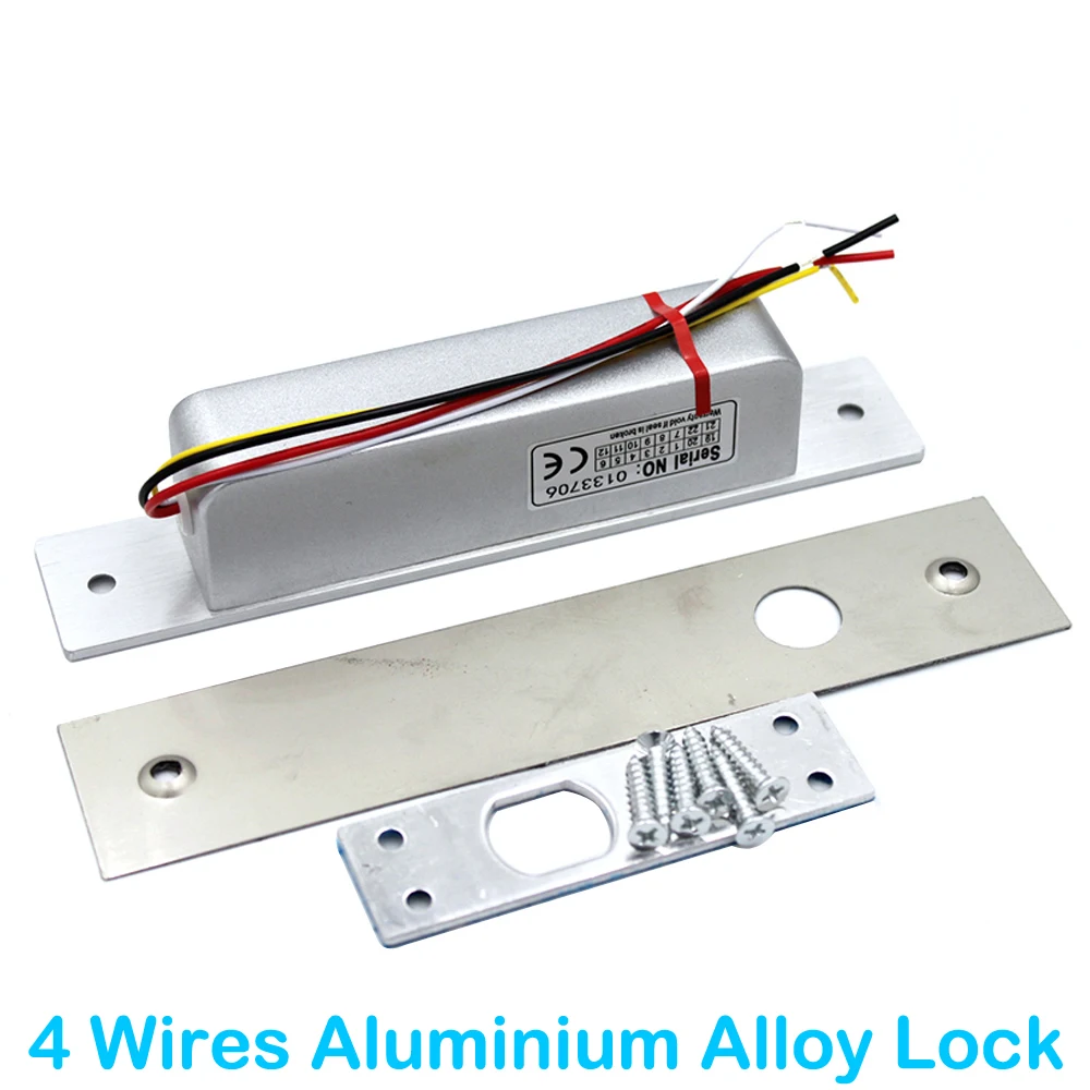 Mini Electric Bolt Lock Access Control System Electric Mortise Four-wire Low Temperature/Time Delay Glass Door DC 12V NC