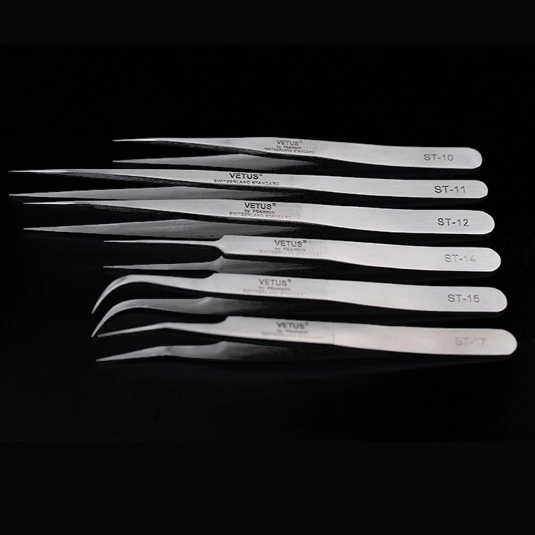 Private Logo OEM Stainless Steel Eyelash Extension Tweezers