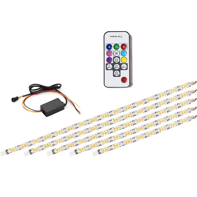 DRL led day running Car LED Headlight Flexible Strip Angel Tear Eye Turn Signal Switchback Lamp white with yellow function
