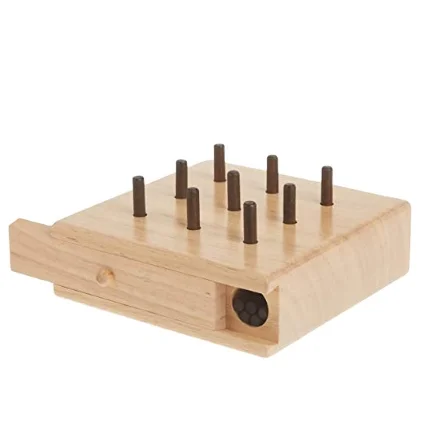 Custom 9 Hole Wooden Pegboard to Improve Fine Motor Coordination, Finger Dexterity, Concentration and Increase Reactionary Speed