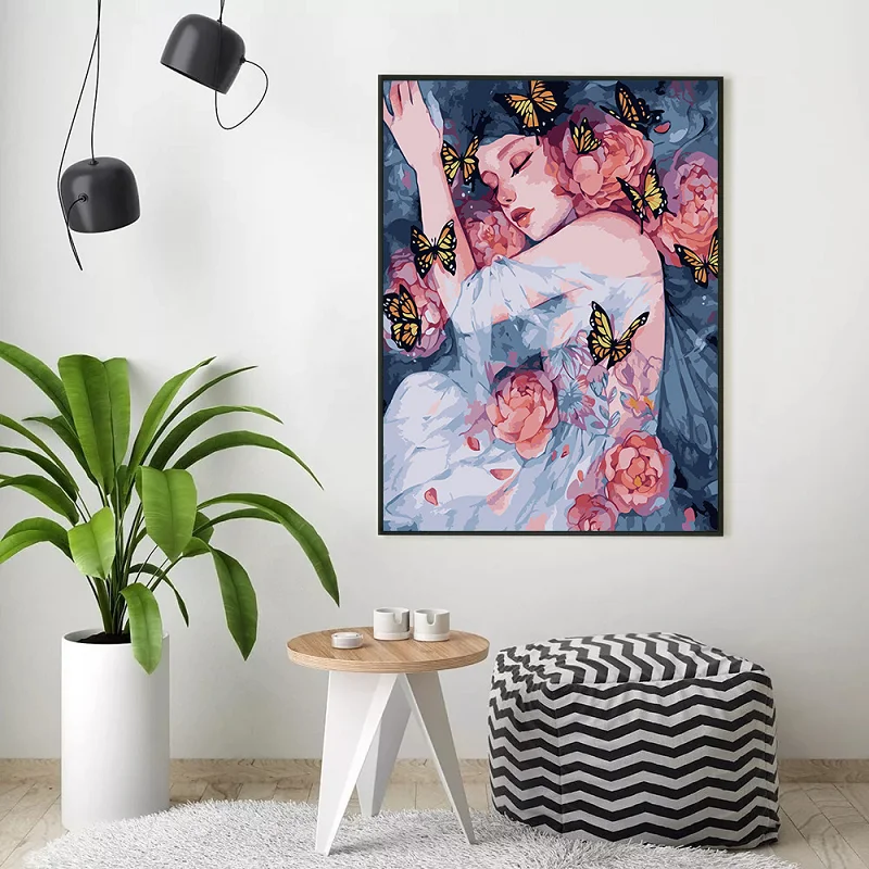 Beautiful Cartoon Girl Picture as  Bedroom Living Room Home Decoration Paint By Numbers