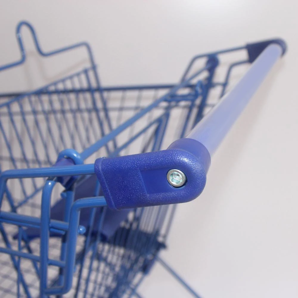 BLUE American-style Grocery Cart Supermarket Shopping Trolley with HEAVY DUTY Wheels