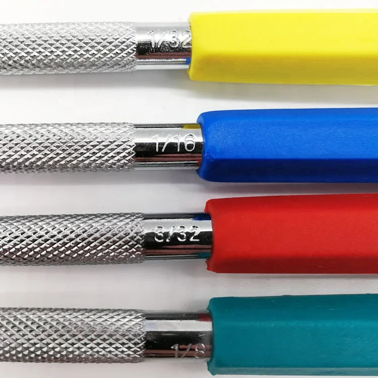 Hot Sale 4-Piece Strong Steel Taper Punch Set with Colorful Plastic Handle