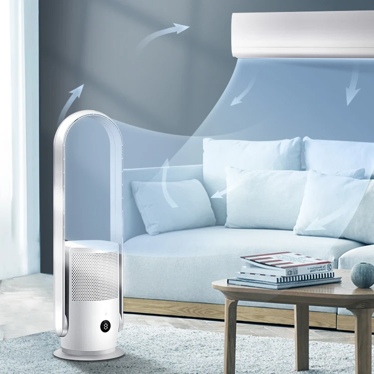 Modern Bladeless Fan Household Air Purifiers Hepa Cooling Tower Fan Negative Ion Air Purifier Standing Electric Fan