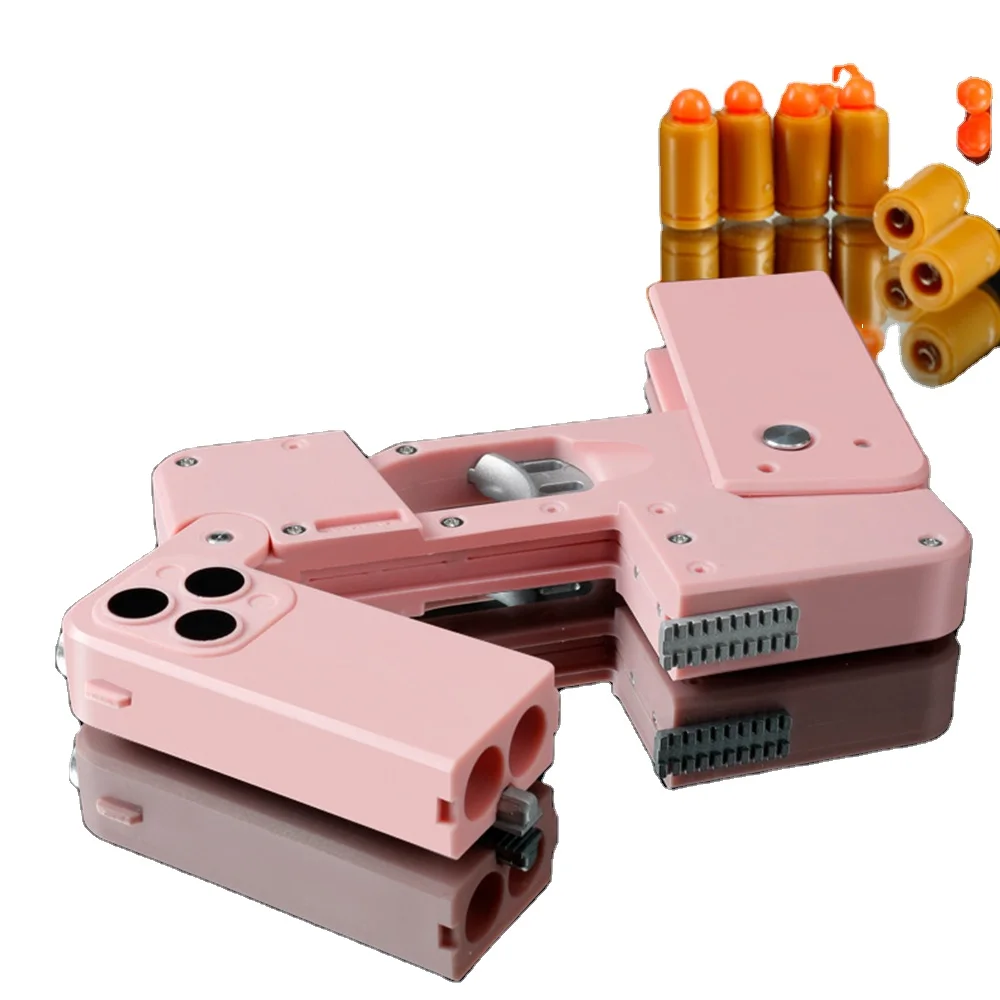 Новинка 2023 модное оружие двойная мягкая пуля пистолет для мальчиков Derringer научная образовательная модель телефона