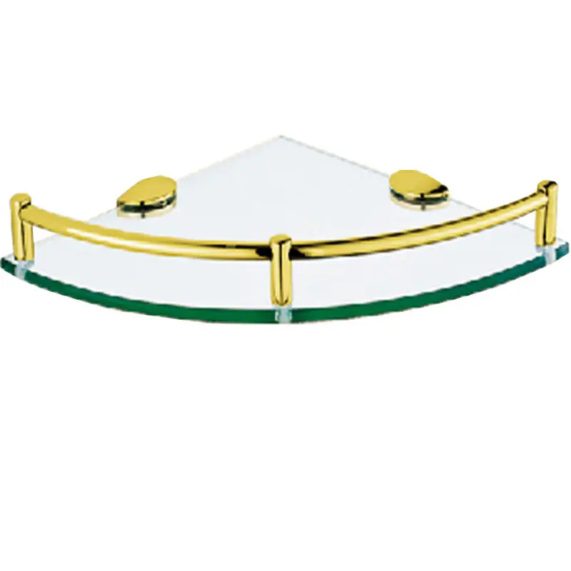 Stainless Steel Wall Mount Single Tier Bathroom Glass Corner Shelf Triangle Glass Shower Shelf