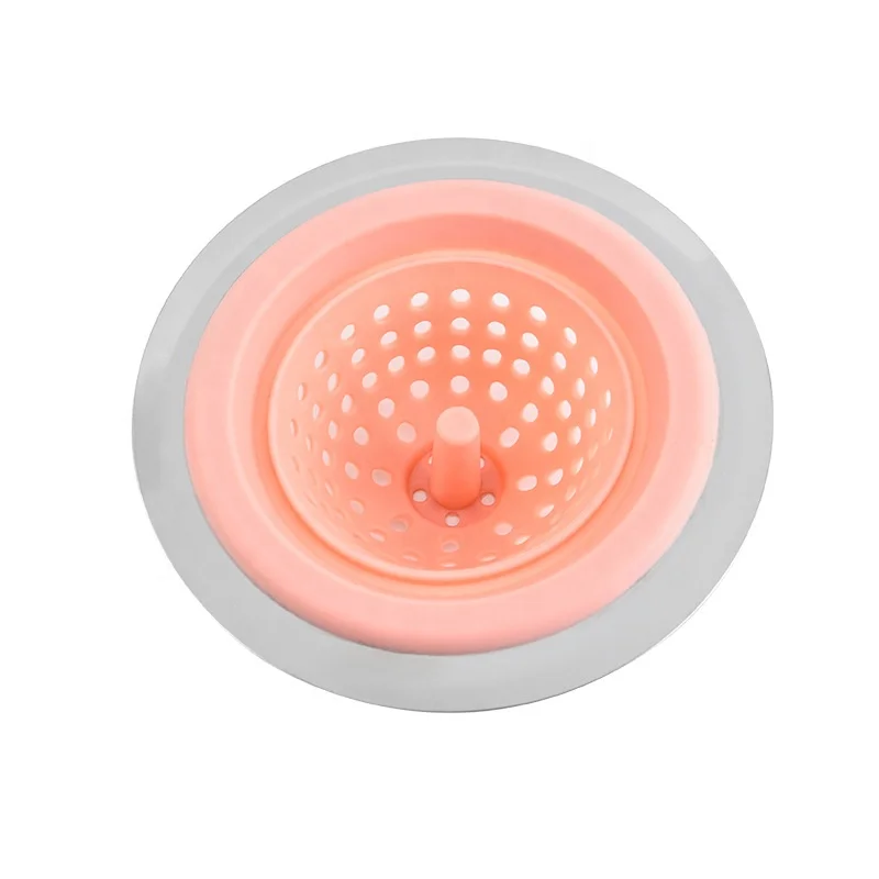 Kitchen Silicone Sink Stopper Silicone  Sink  Strainer for Kitchen Sink with Stainless Steel