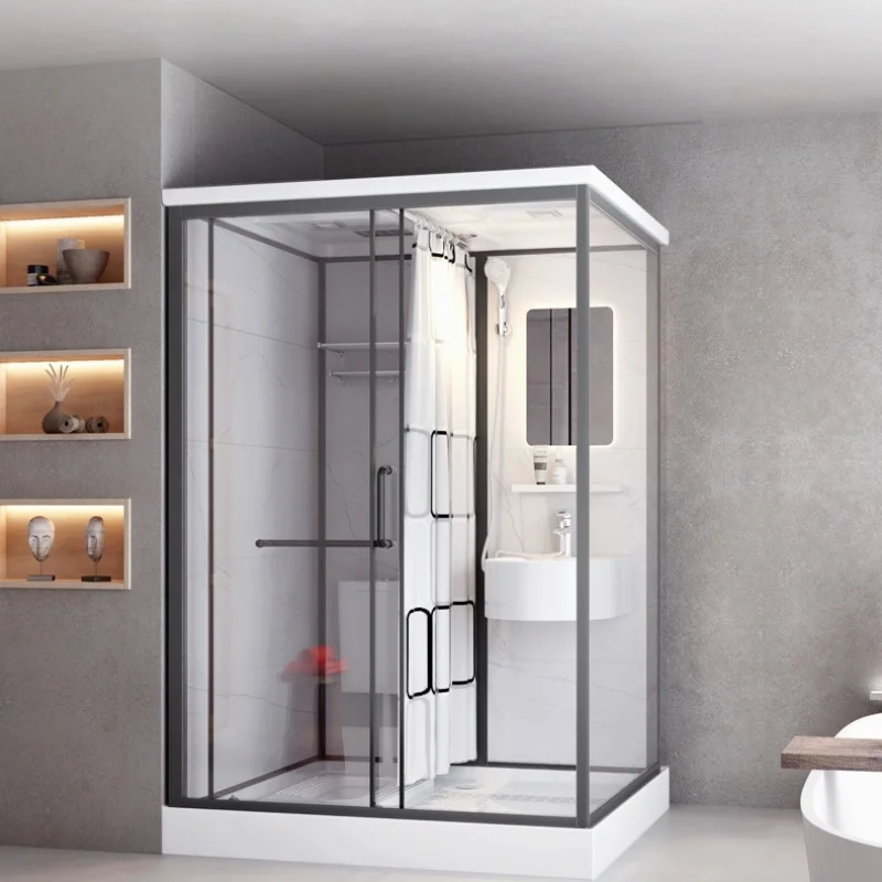 China Modern Design Glass Shower Room Swing Bathroom Glass Shower Doors Shower Cabin Simple Rectangle Straight Aluminium Alloy