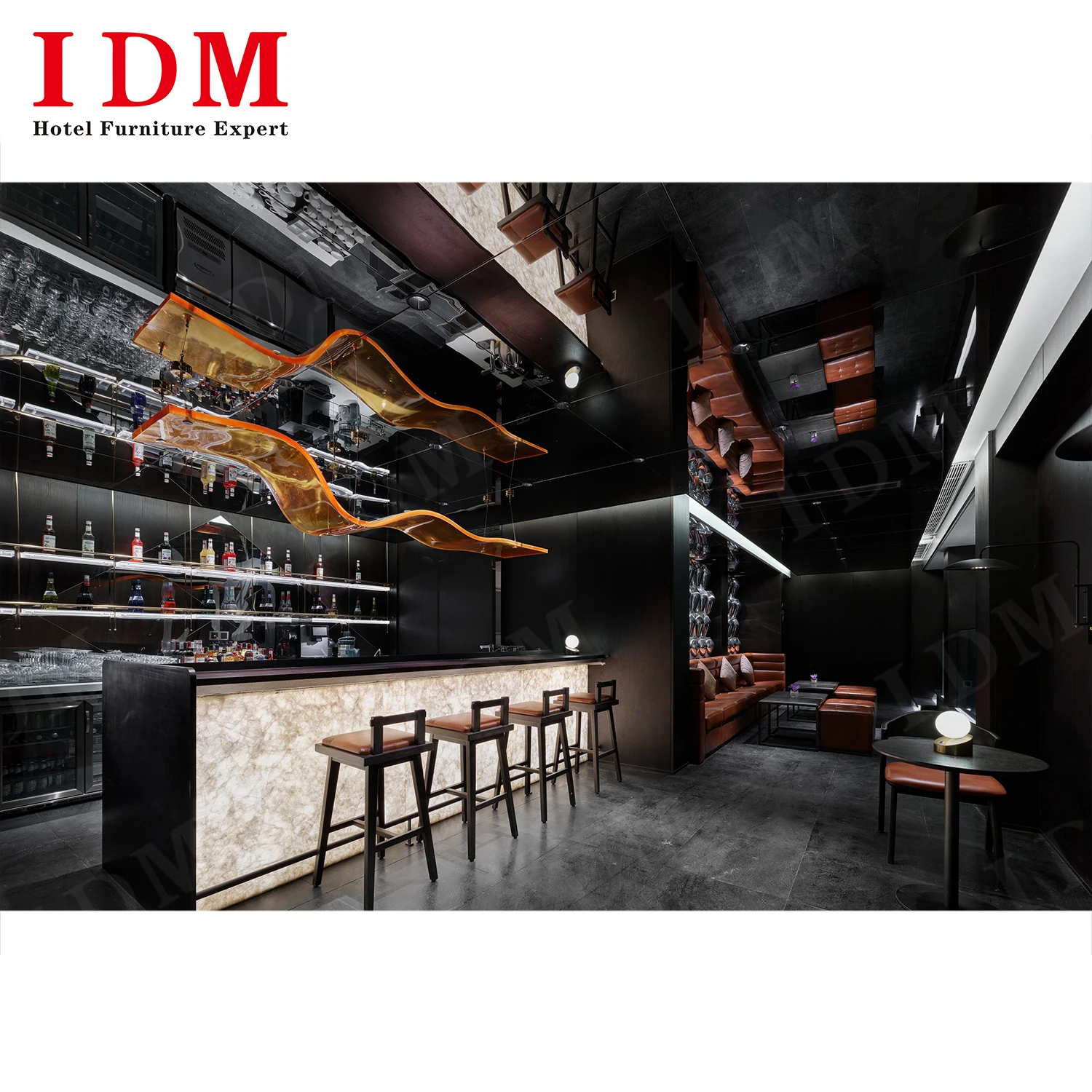 light luxury Commercial coffee shop fast food restaurant furniture set semi circle wood restaurant table and booths sofa