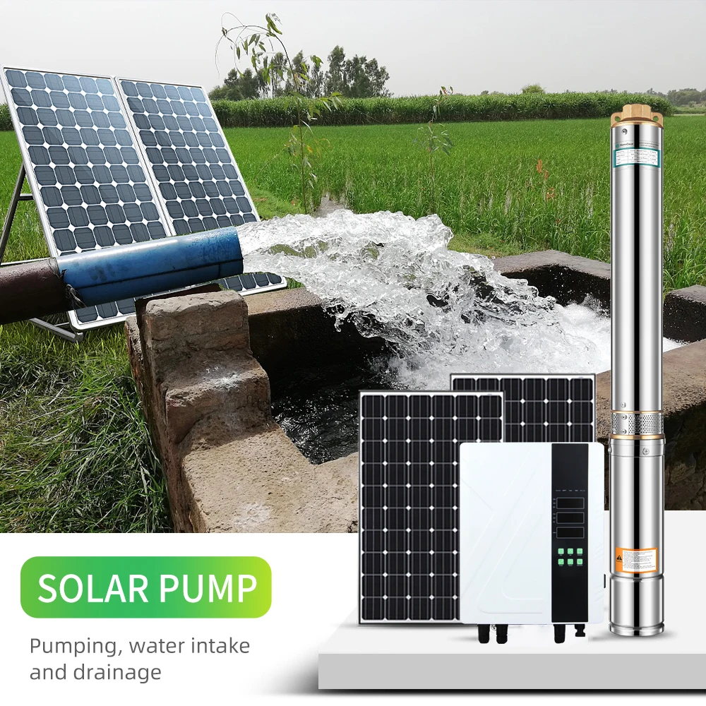 Deep Well AC and DC 2Hp Solar Power submersible Water Pump With Solar