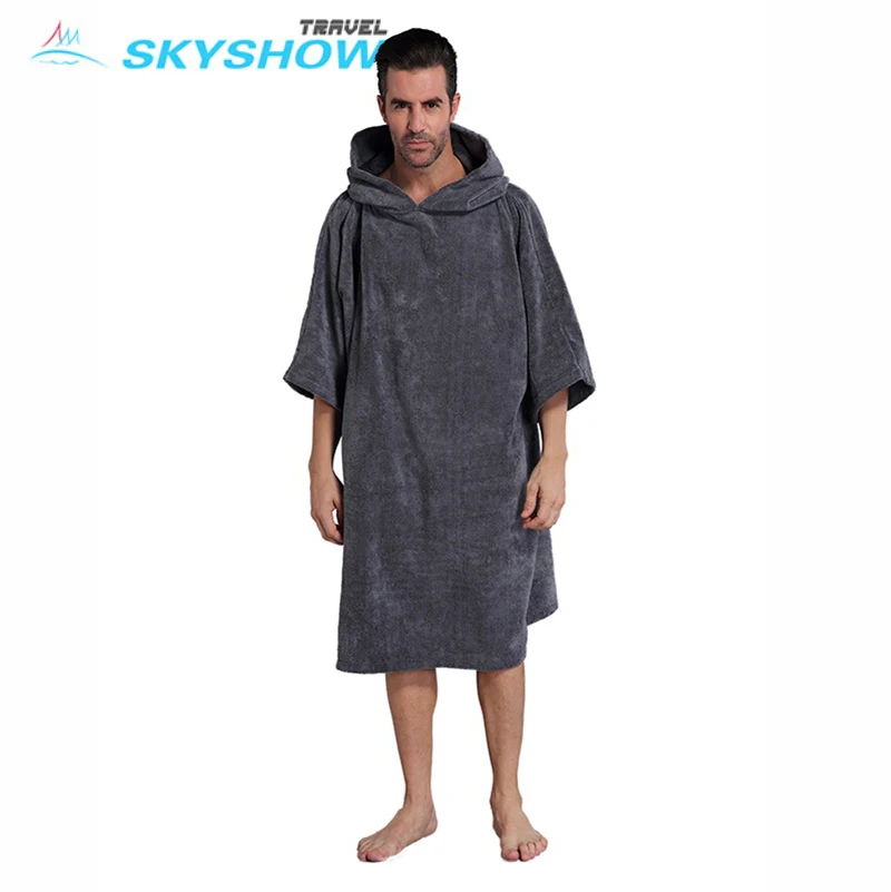 
Personalized Surf Hooded Changing Robe Cotton Microfiber Poncho Towel Beach Custom Changing Towel Poncho With Logo 