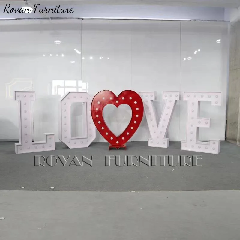 Modern design  high quality led LOVE light backdrop stand for wedding decorations