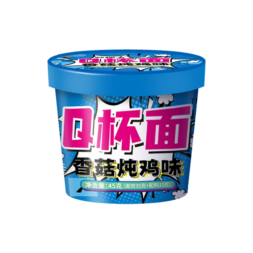 High Quality Fast Food Prepared Dishes Mushroom Braised Chicken Flavored Q-Cup Noodles For Home And Commercial Use