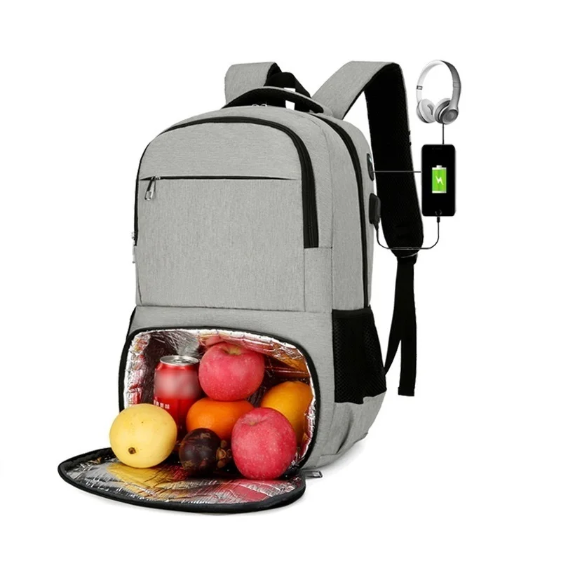 Outdoor picnic cooler insulated lunch bag backpack with insulation compartment business school bags