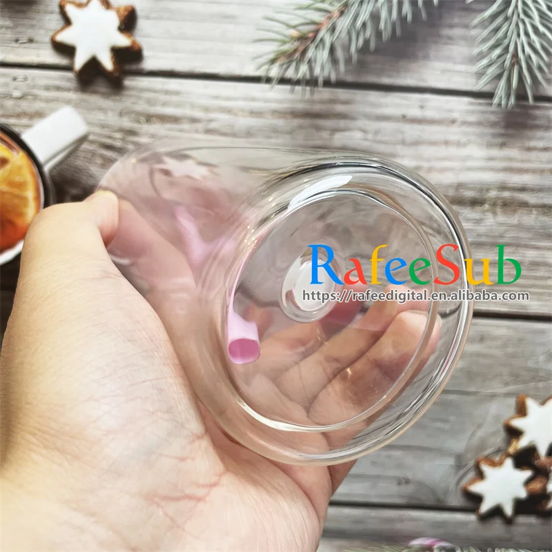 USA Warehouse 16oz 16 oz Pre-drilled Hole Double Wall Blank Sublimation Snow Globe Snowglobe Glass Beer Can with Color Lid Straw