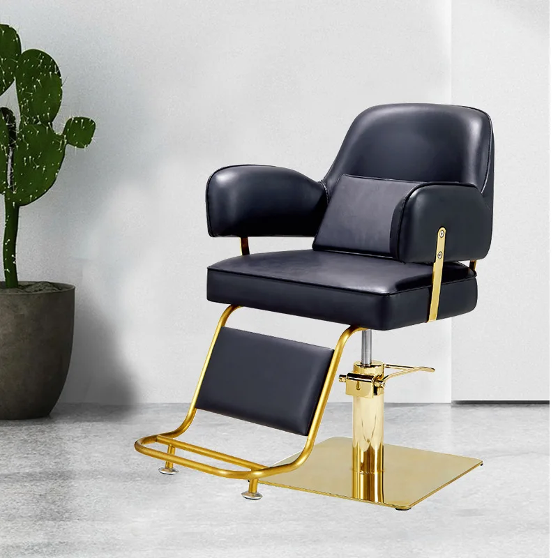 Luxury Golden Barber Chair Heavy Duty Hydraulic Pump Makeup Chairs Silla de barbero saloon furniture Salon Styling Chair
