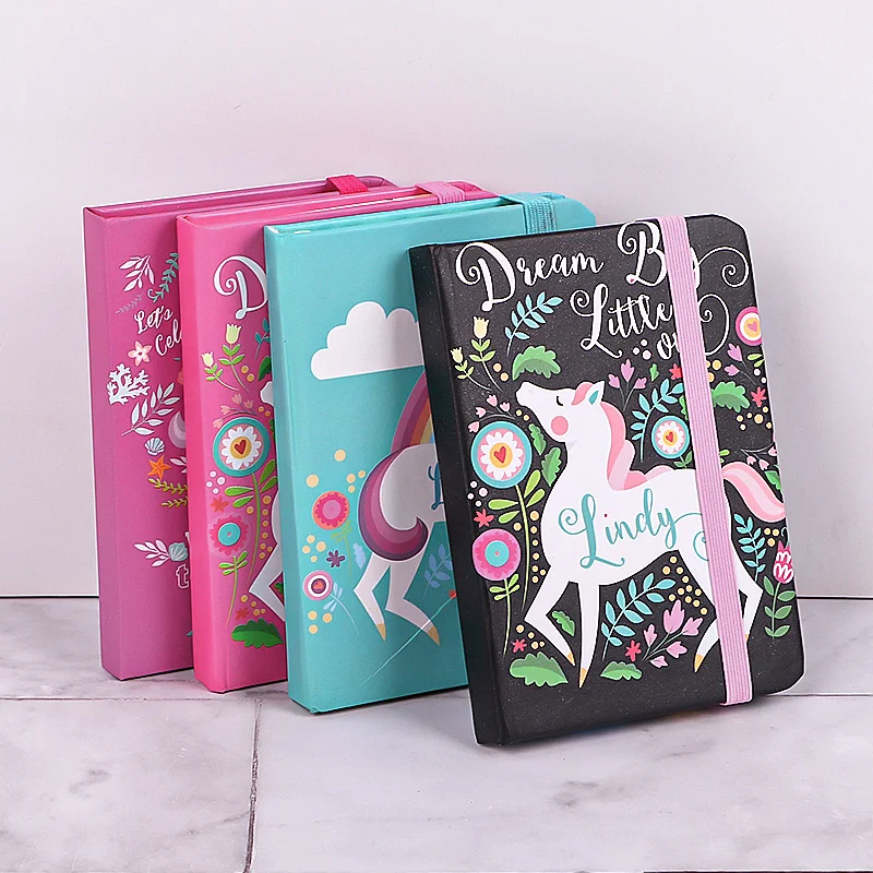Custom unicorn Black Sketchbook Wet Erasable Notebook Wholesale Cheap A5 Journal  Notebook