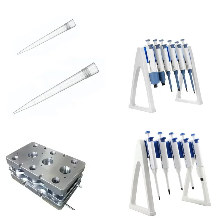 Medical MED Conductive Pipette Tip Hot Runner Mold Plastic Injection Molding For Laboratory Using