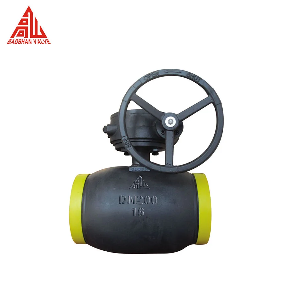 Q361F Ball Valve 2 Way 8 Inch Worm Gearbox Butt Welding Full Bore Ball Valve