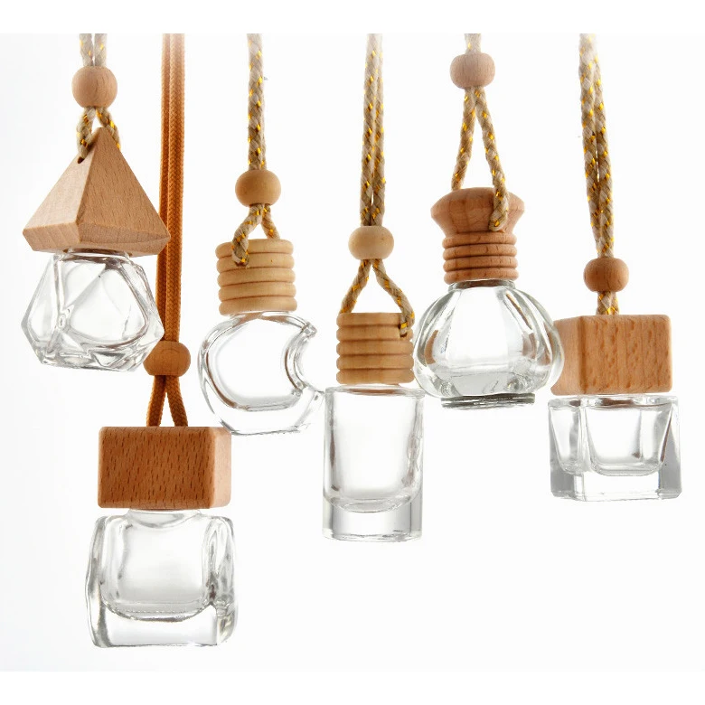 Wholesale Luxury Car Air Freshener Hanging Empty Diffuser Container 5ml 8ml 10ml Pendent Glass Perfume Bottles