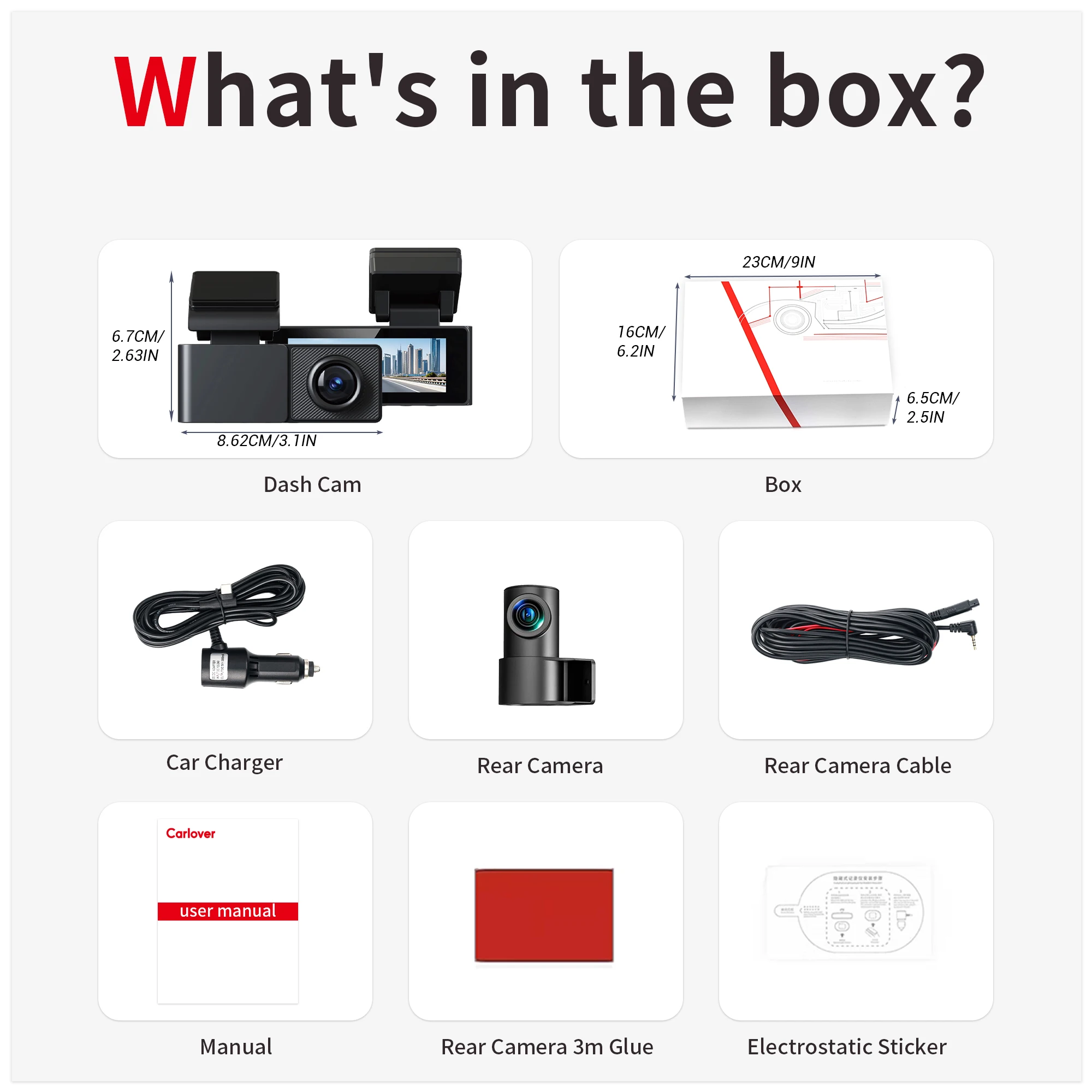 Carlover Dash Vam 5G WIFI GPS 4K Super Night Vision Loop Recording Car Black Box Dash Camera Front and Rear 4K Recording DVR