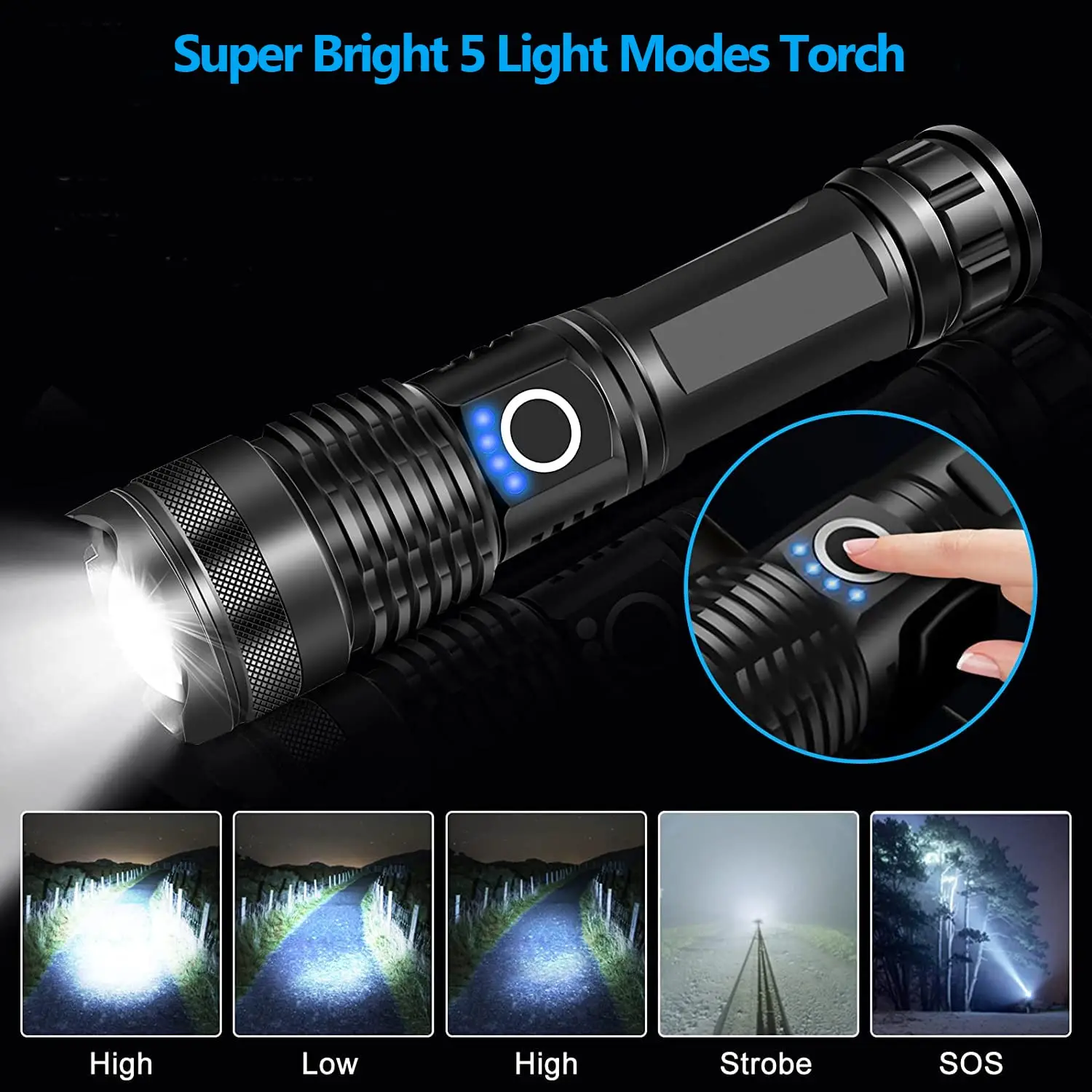 Long Range 18650 USB Torch Light linterna Powerful Zoom Waterproof Rechargeable XHP50 Super Bright LED tactical Flashlight