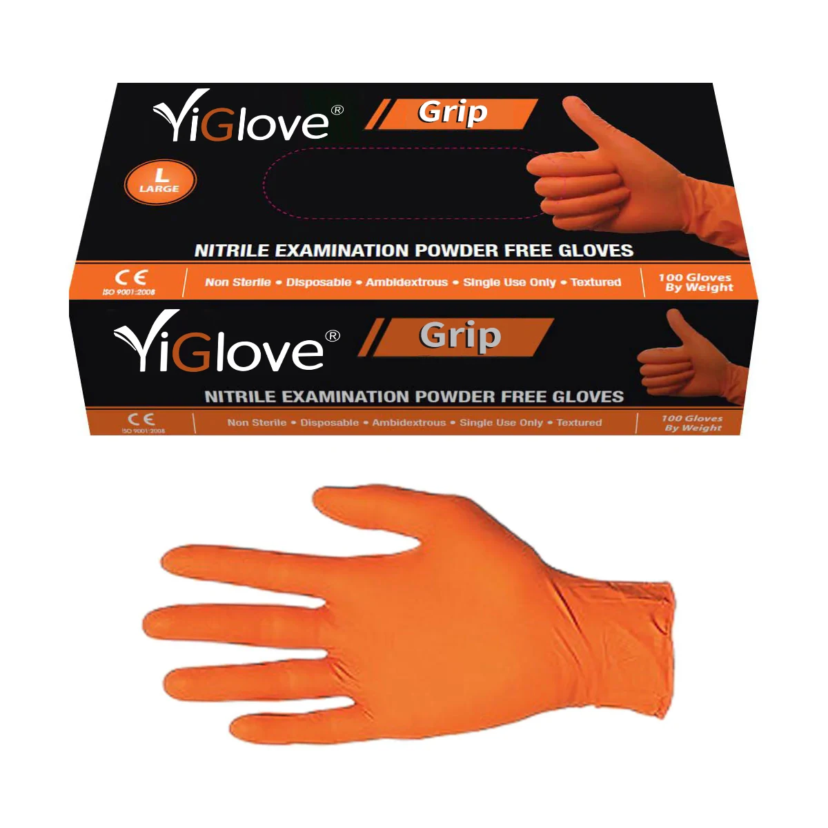 9 Mil Orange Rubber Heavy Duty Duti Oil Resistant Industri Disposable Mechan Nitrile Diamond Gloves With Textured Grip Glove