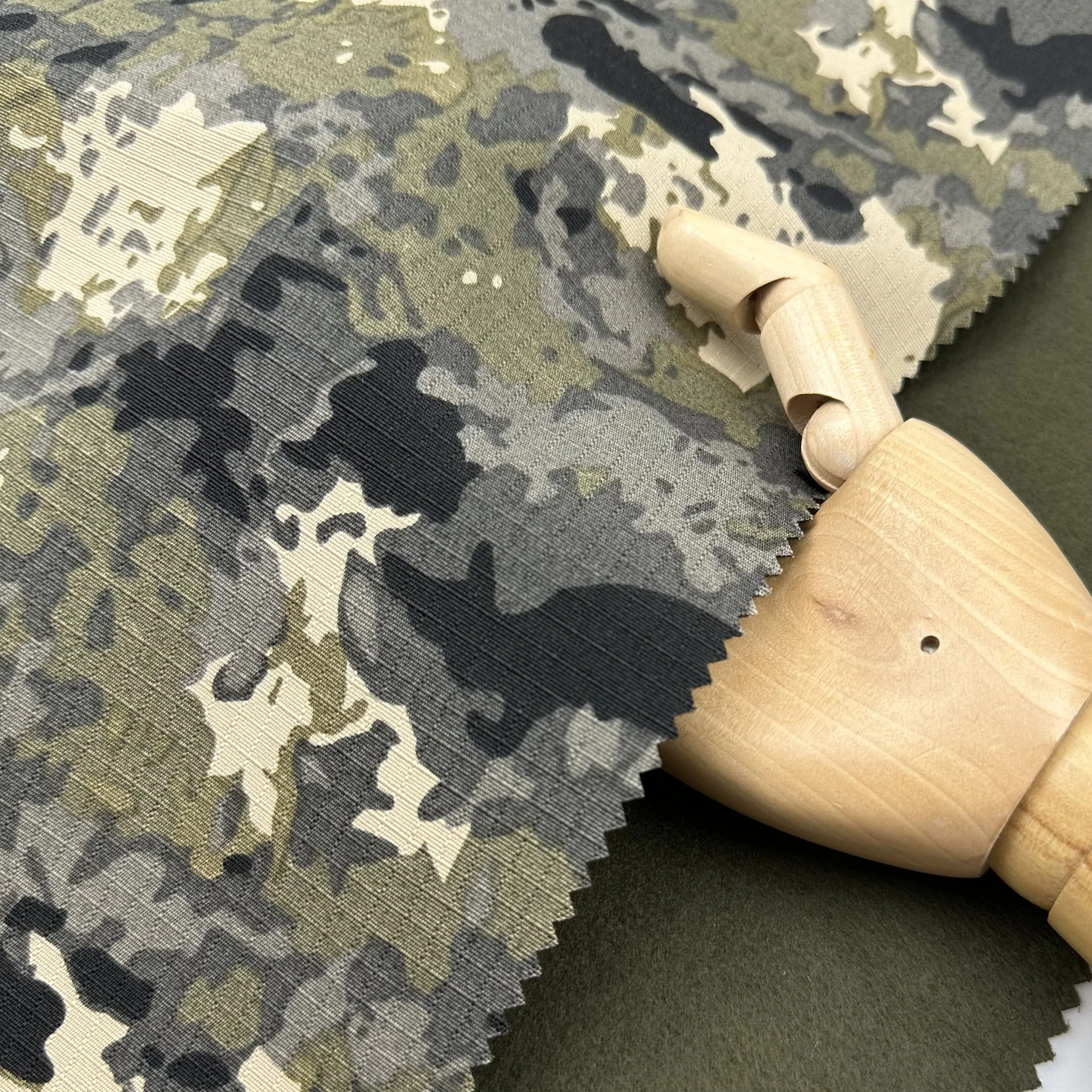 Tc 80/20 ripstop twill fabric camouflage uniform print bonded polar fleece outdoor fabric