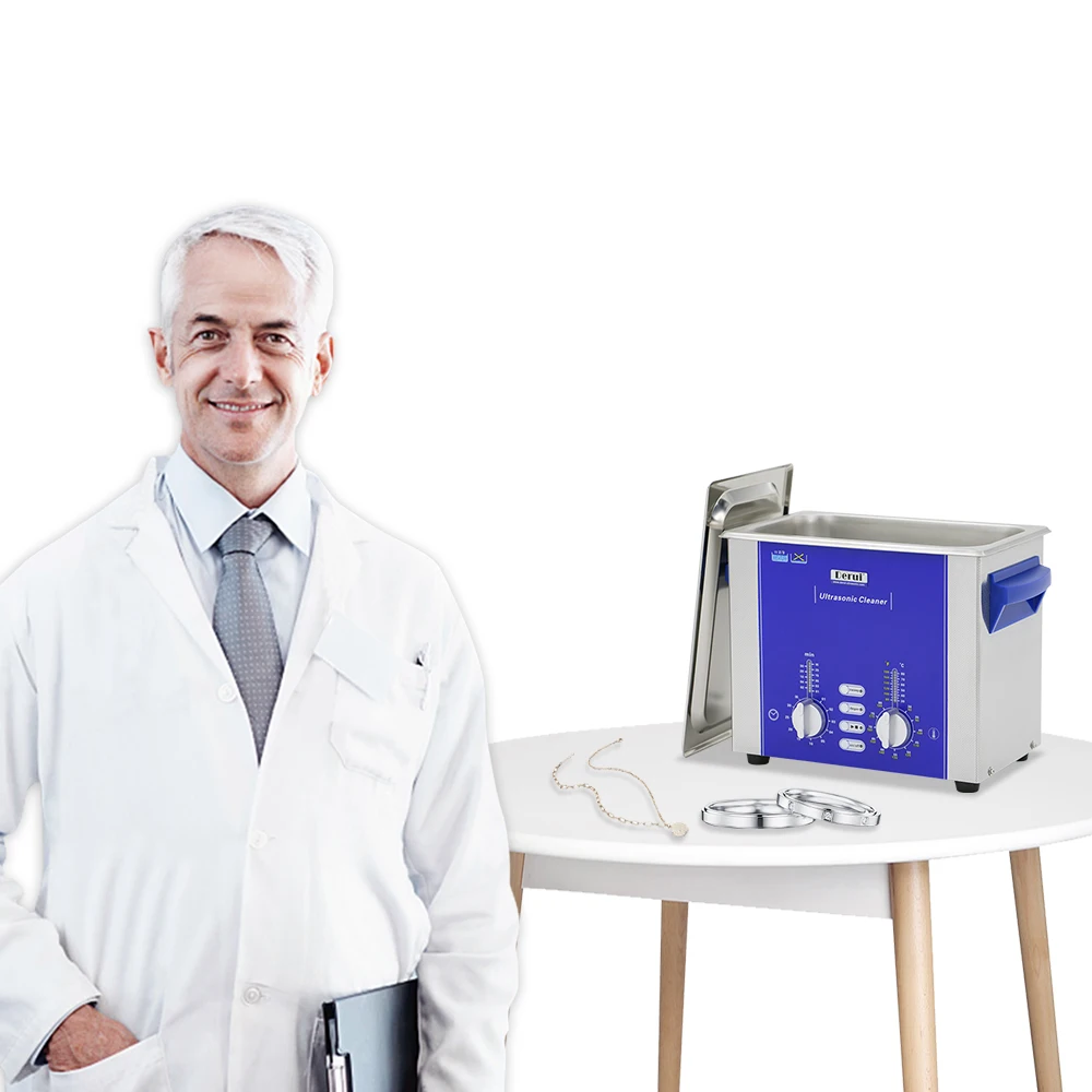 4L ultrasonic cleaning and degassing machine for cleaning and degassing of glass, tooth parts, gemmes and jewellery.