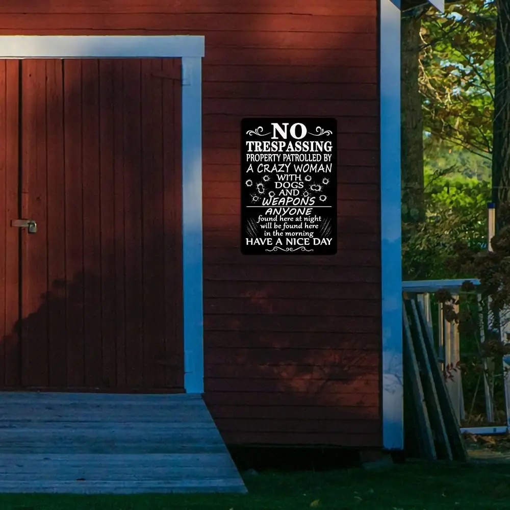 Securun 2024 Durable No Trespassing Sign With Sturdy Aluminum Material Warning Sign For Door And Wall