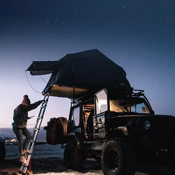 Waterproof material tent Heavy duty offroad camping Ruggedized soft shell car roof top tent truck SUV camp 4x4 soft rooftop tent