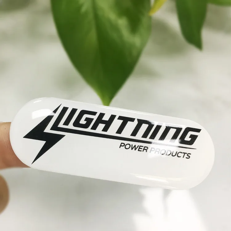 Роскошный персонализированный пользовательский логотип пластиковая этикетка 3D купол эпоксидная наклейка машина гель прозрачная смола