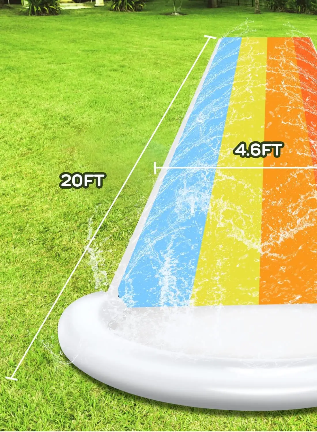 Rainbow Inflatable Pool Preschoolers Bath Play Water Cool Summer Ball Pool Outdoor Indoor Water Play Mat for Kids
