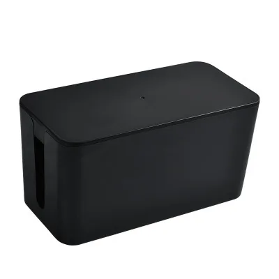 New Arrivals Desktop plastic Data cable storage boxorganizer with lid wire tidying box