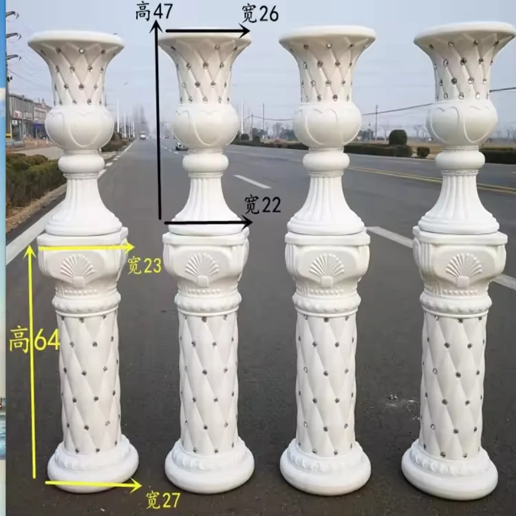 White Plastic Decorative Assembled Wedding Flower Roman Column Vase Roman Basin For Party Garden Wedding Decoration