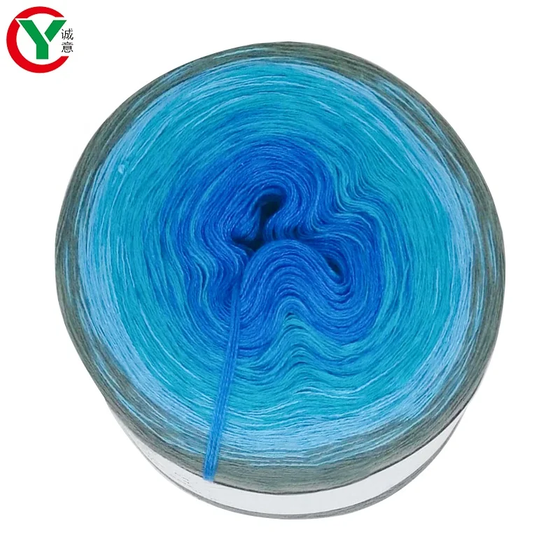 
Crochet Yarn Maker Wholesale Gradient Color Cotton Metal Blended Hand knitting Cake Colorful Yarn 