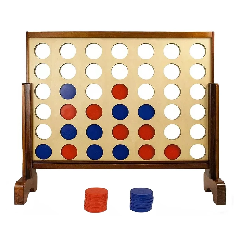 Factory Supply Custom Wooden Outdoor Games Giant Connect 4 for Garden Yard Family Playing for kids and adults